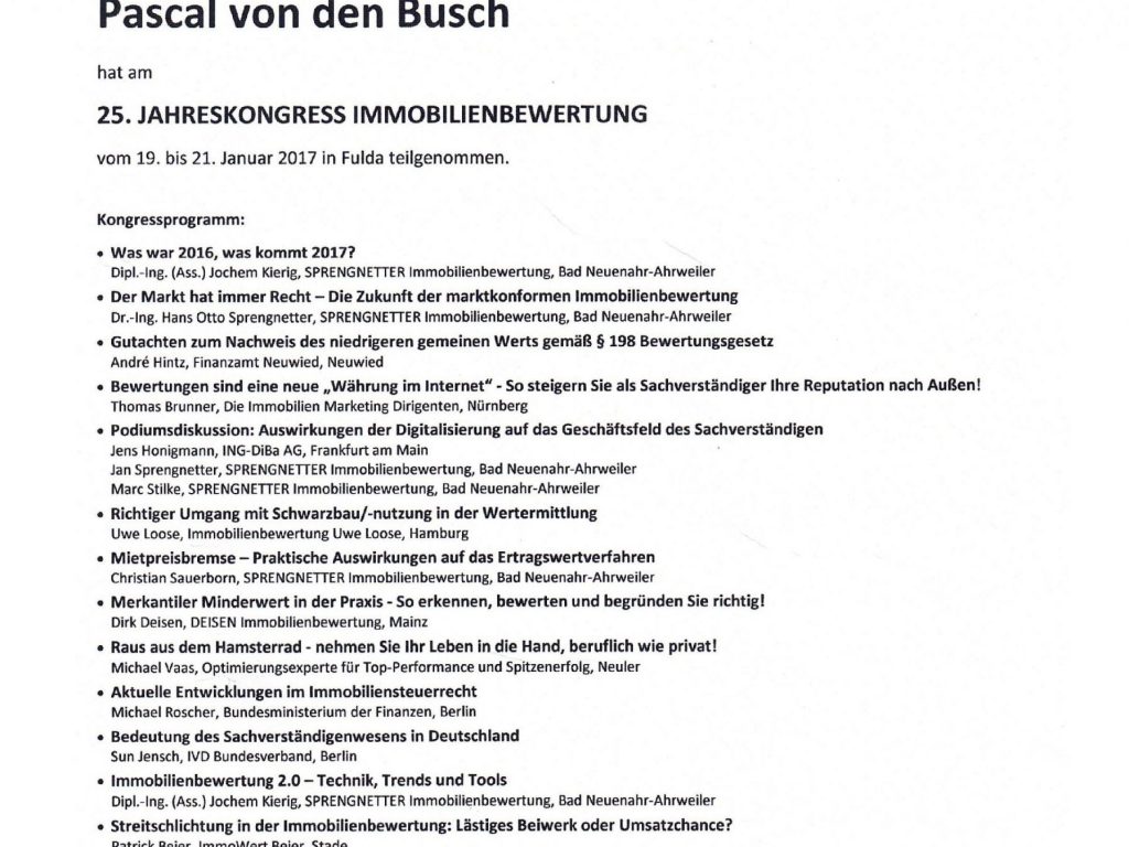 Immobilienbewertung Kongress